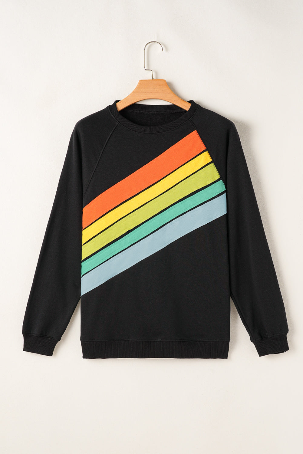 Rainbow Colorblock Pullover Sweatshirt