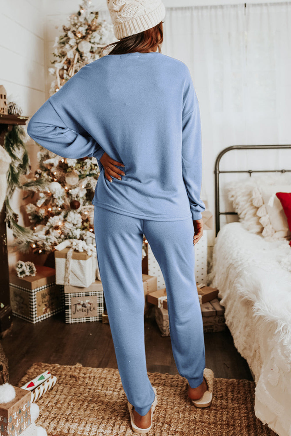 Long Sleeve Pullover & Jogger Pants Loungewear Set