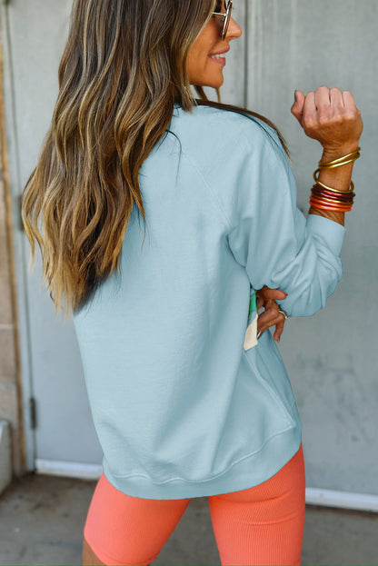 Rainbow Colorblock Pullover Sweatshirt