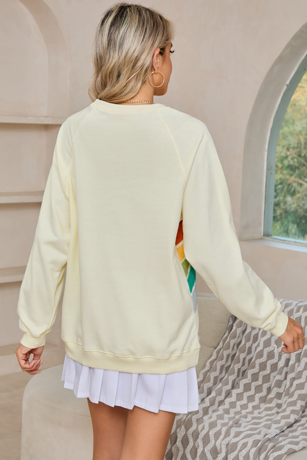 Rainbow Colorblock Pullover Sweatshirt