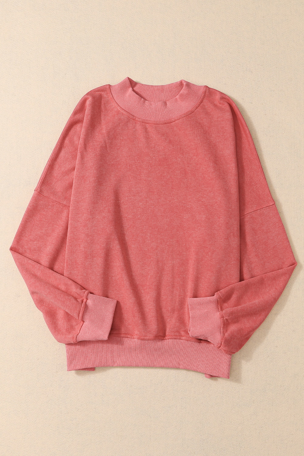 Washed Drop Shoulder Crewneck Pullover Sweatshirt