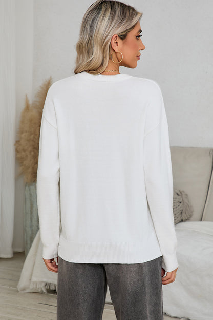 Thankful Ivory Embroidered Sweater