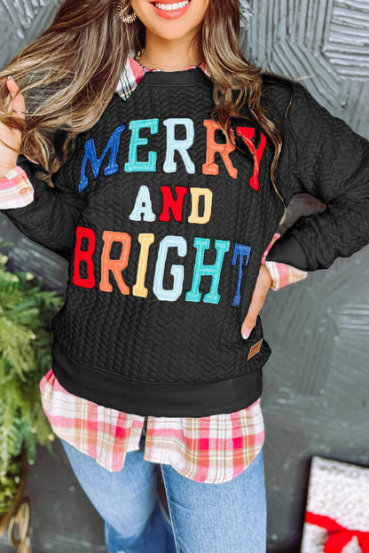 Merry and Bright Quilted Sweatshirt