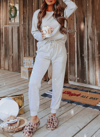 Long Sleeve Pullover & Jogger Pants Loungewear Set