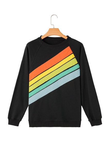 Rainbow Colorblock Pullover Sweatshirt