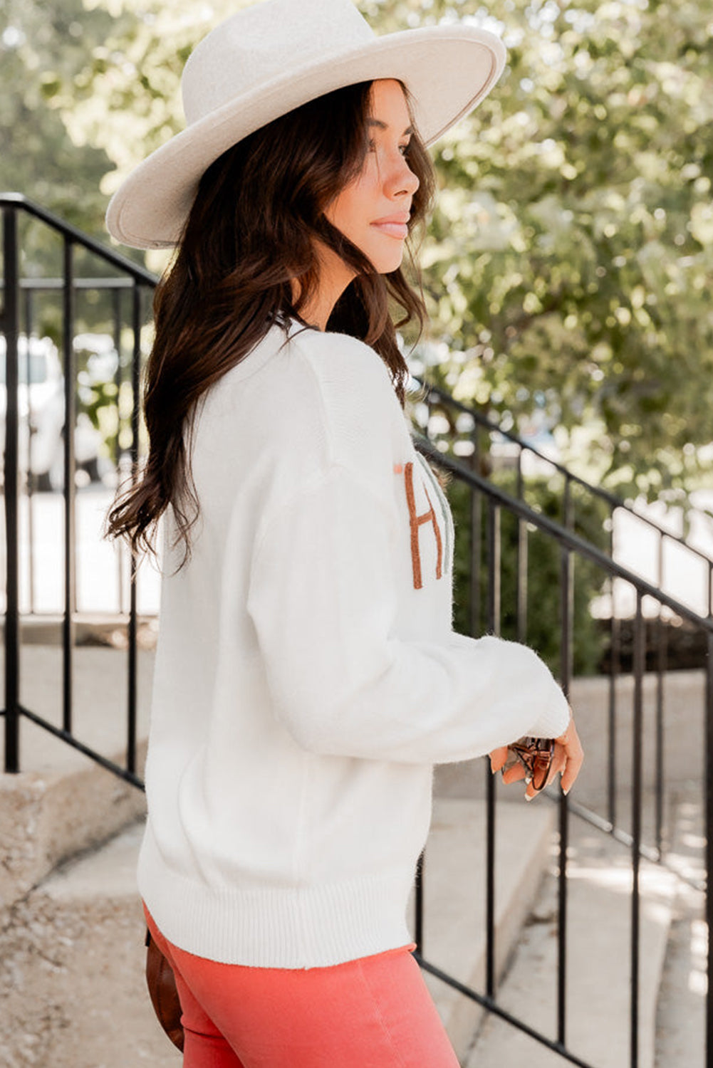 Thankful Ivory Embroidered Sweater