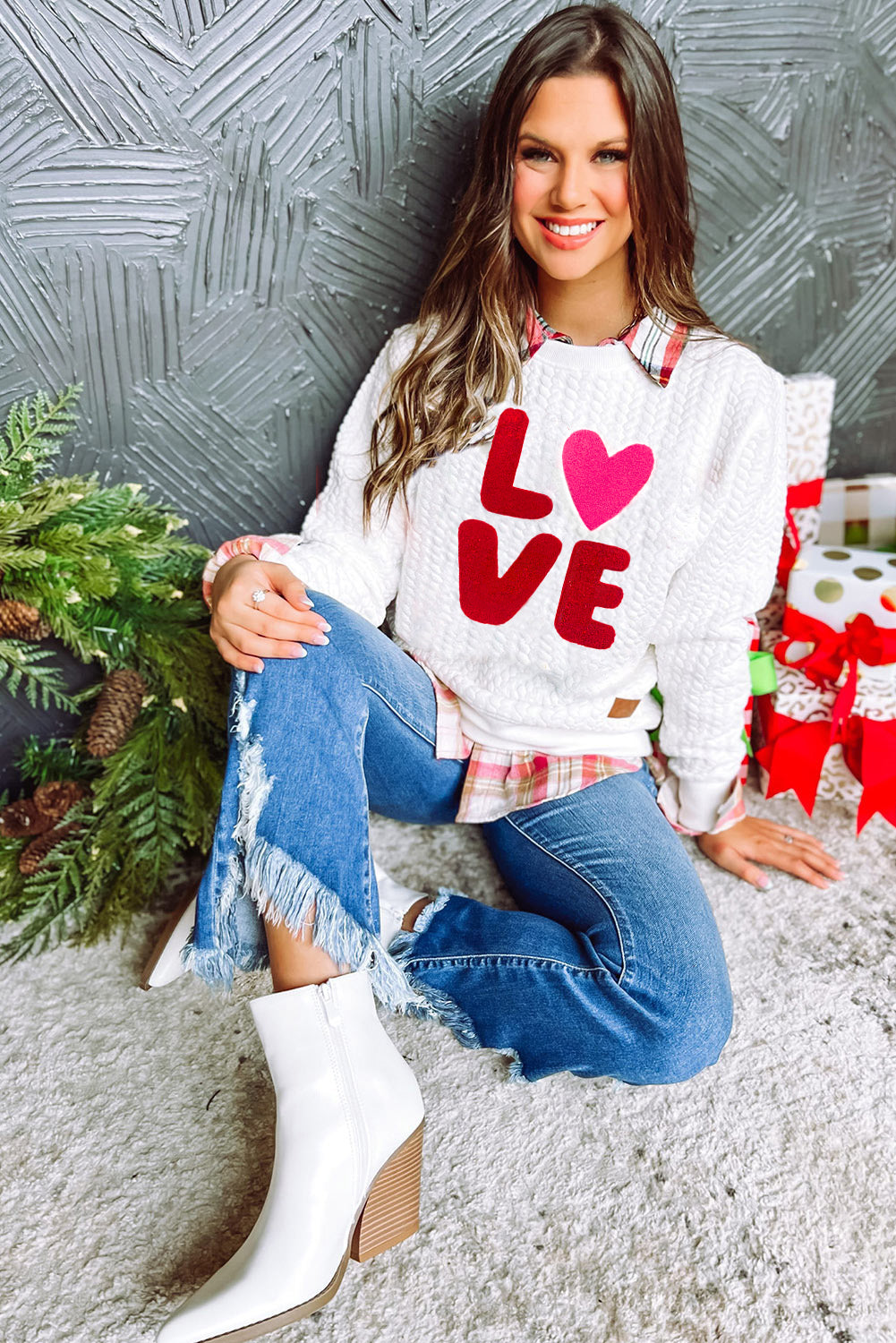 Merry and Bright Quilted Sweatshirt