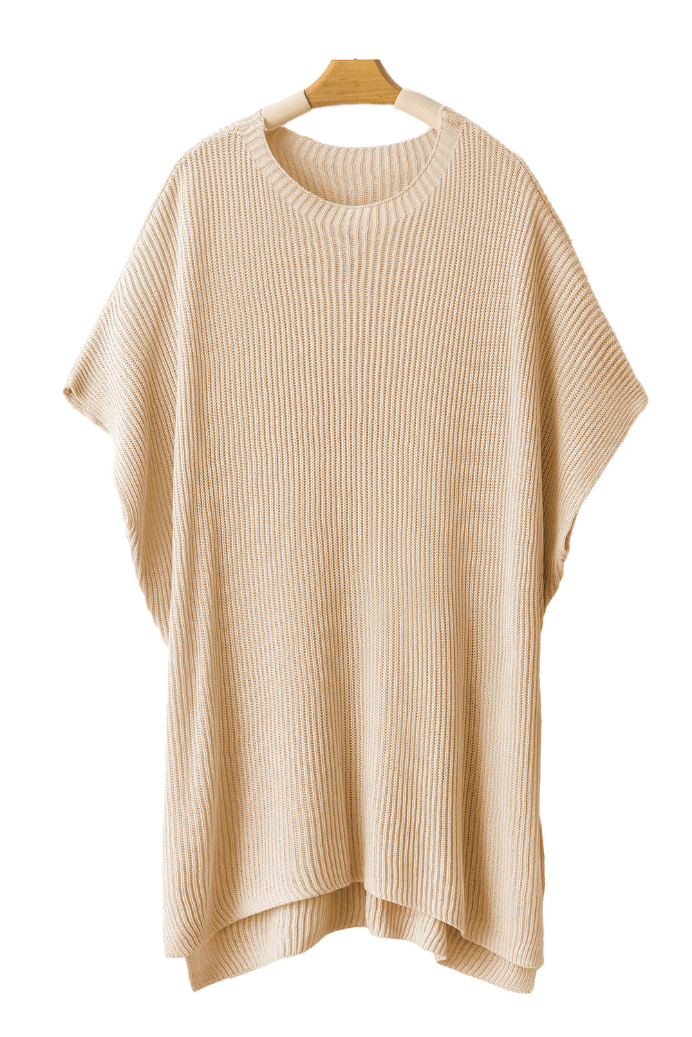 Side Slit Short Sleeve Oversized Sweater