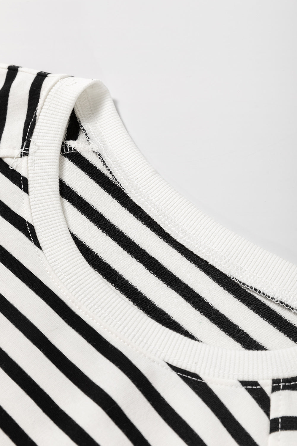 Black Stripe Raglan Sleeve Loose Split Sweatshirt