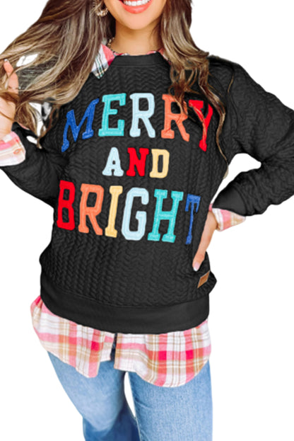 Merry and Bright Quilted Sweatshirt