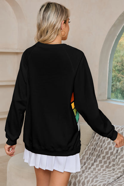 Rainbow Colorblock Pullover Sweatshirt