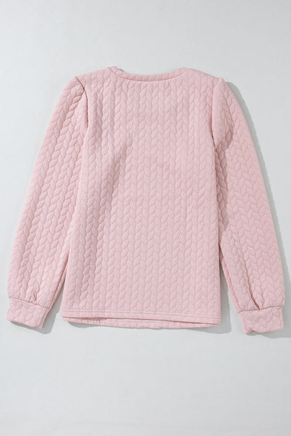 Quilted Puff Sleeve Sweatshirt