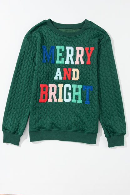 Merry and Bright Quilted Sweatshirt