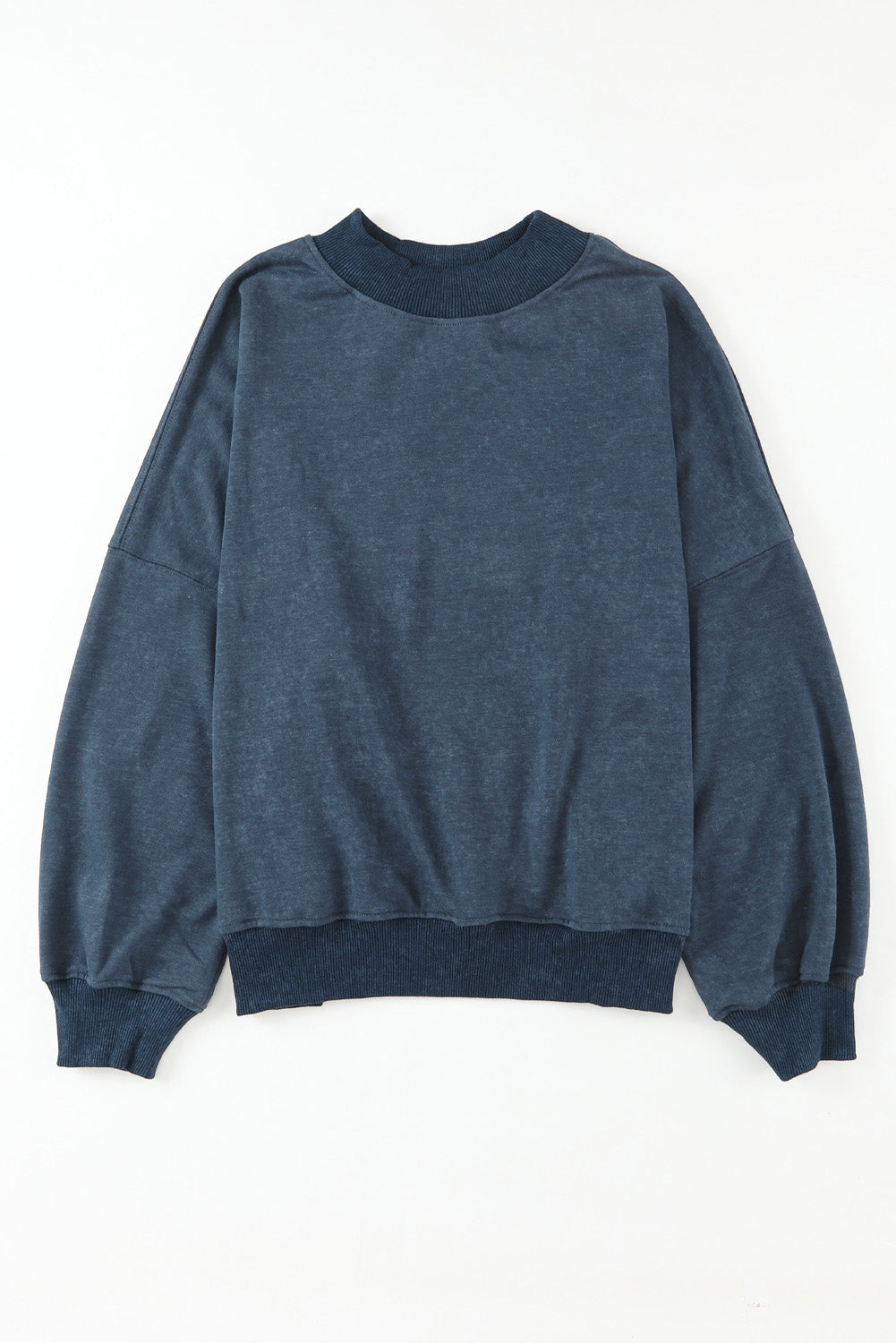 Washed Drop Shoulder Crewneck Pullover Sweatshirt