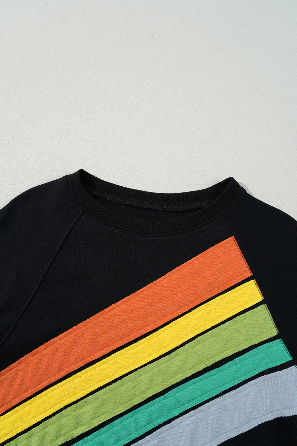 Rainbow Colorblock Pullover Sweatshirt