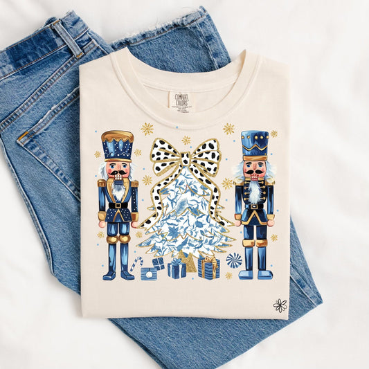 Blue Nutcrackers With Christmas Tree Tee.