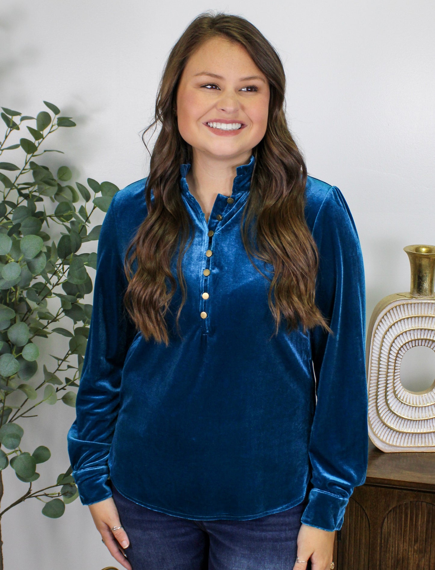 Teal Velvet Blouse November.