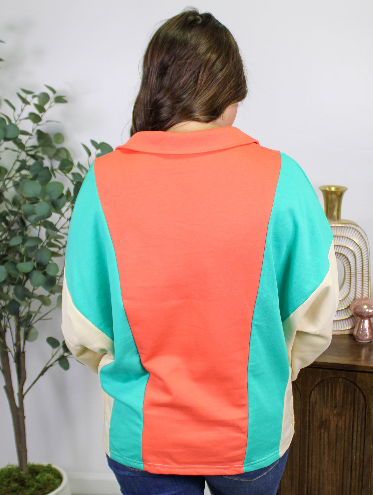 Orange Colorblock Pullover November.