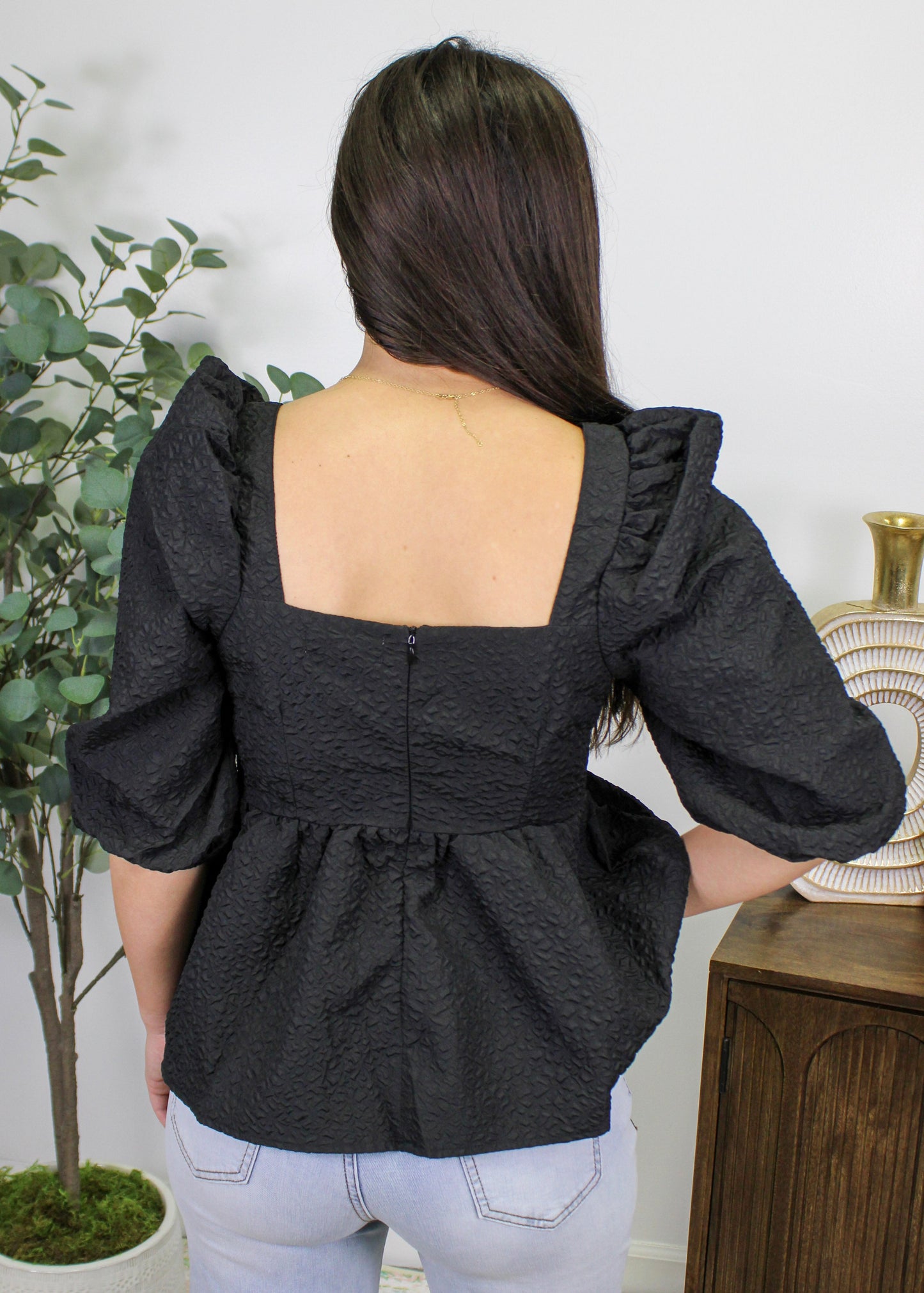 Black Puff Sleeve Blouse November.