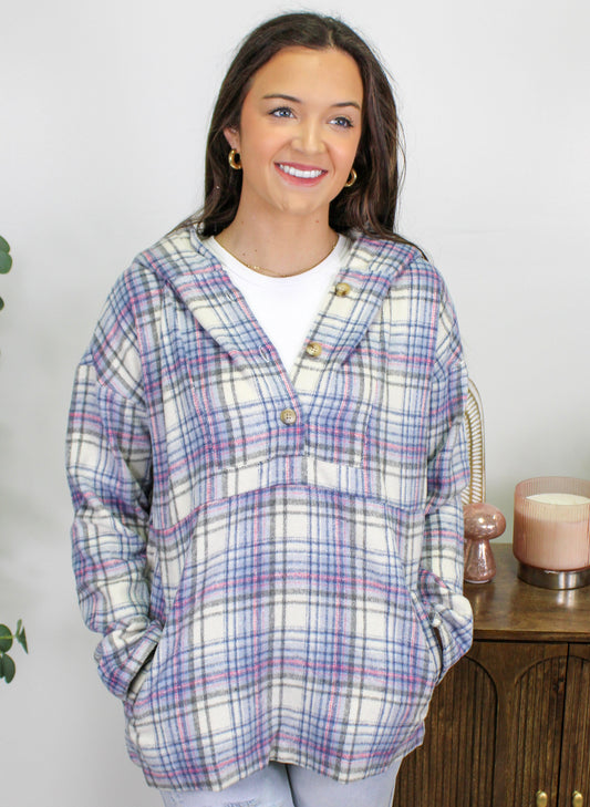 Blue Plaid Hoodie RTS