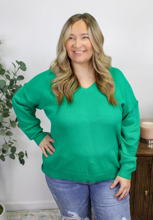 Green Plus Size Sweater RTS