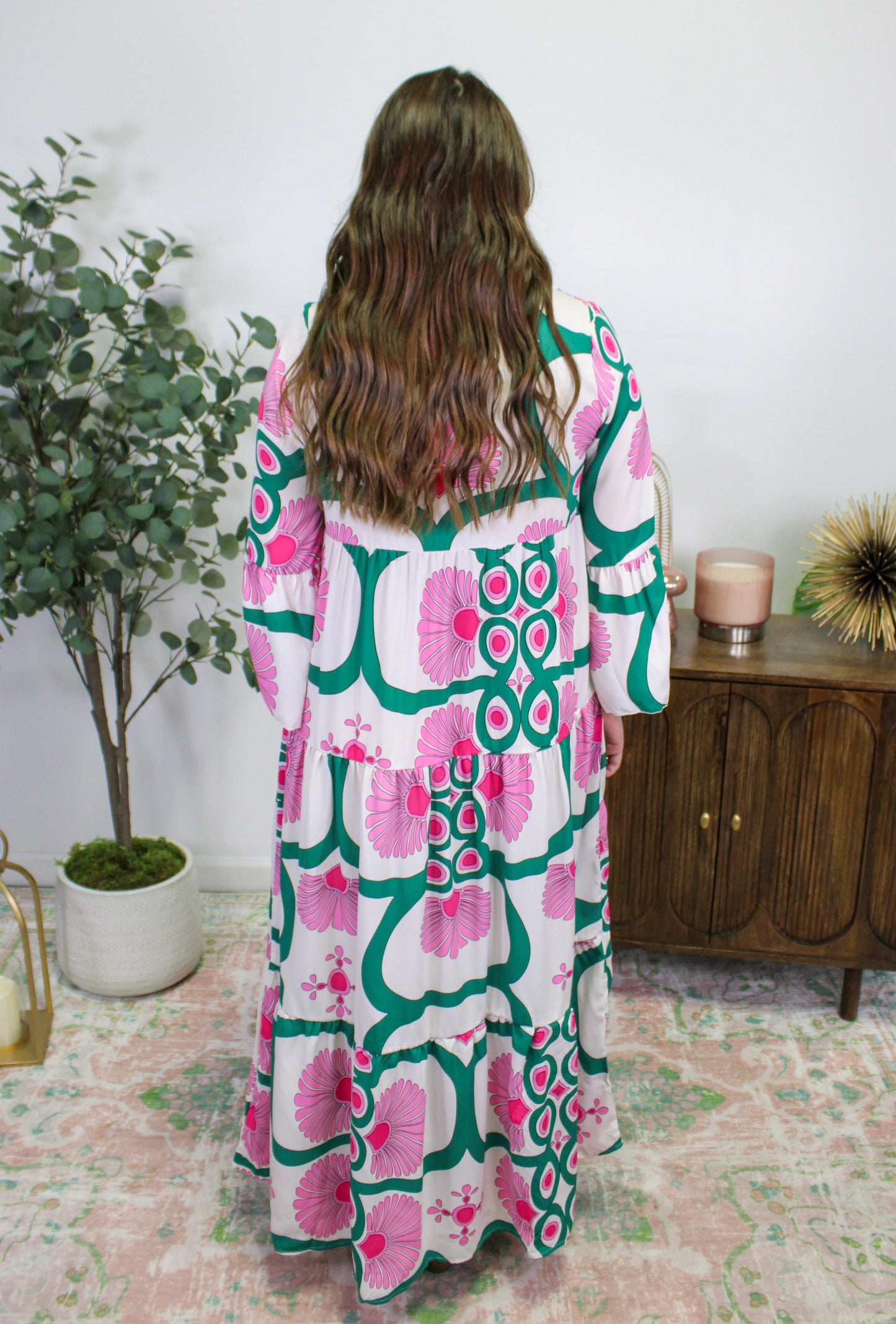 Green and Pink Floral Maxi November.