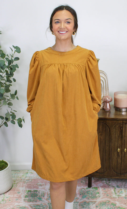 Caramel Puff Sleeve Dress November.