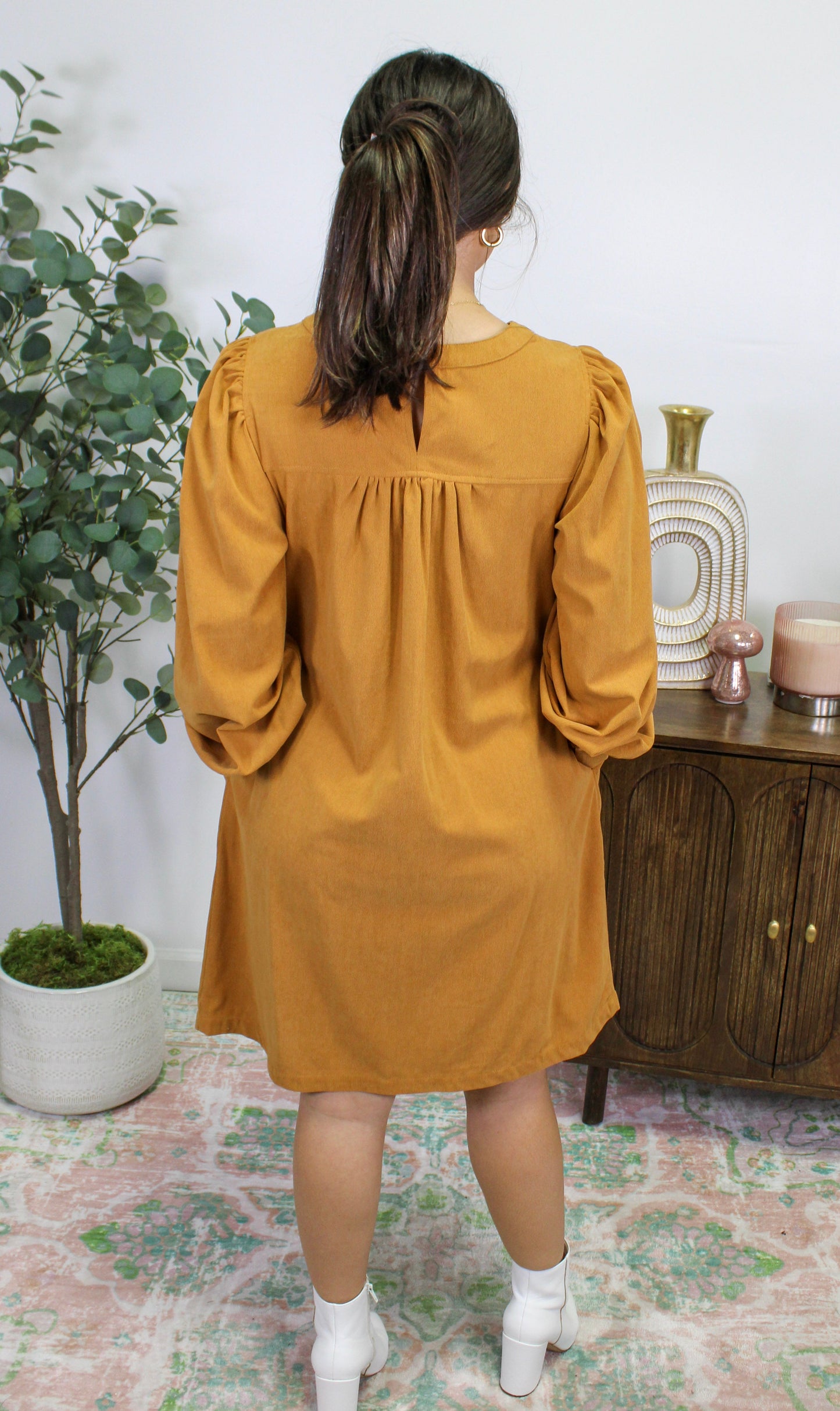 Caramel Puff Sleeve Dress November.