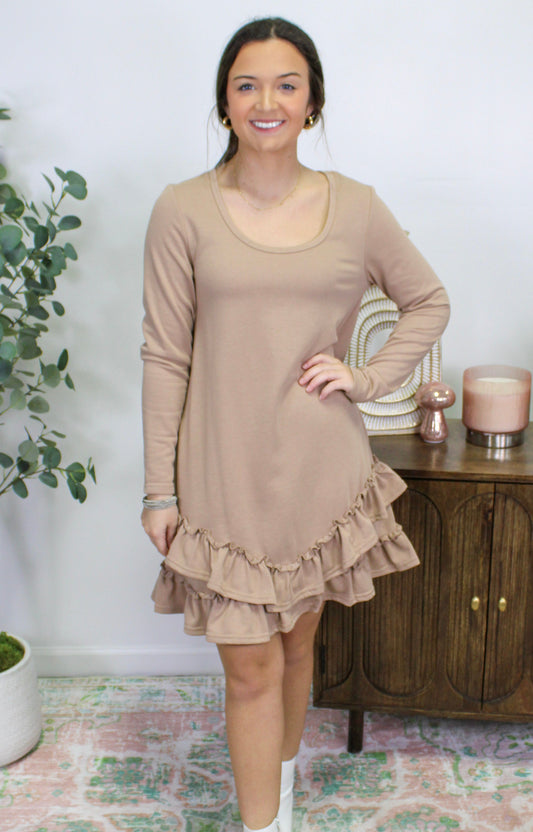 Brown Ruffle Dress November.