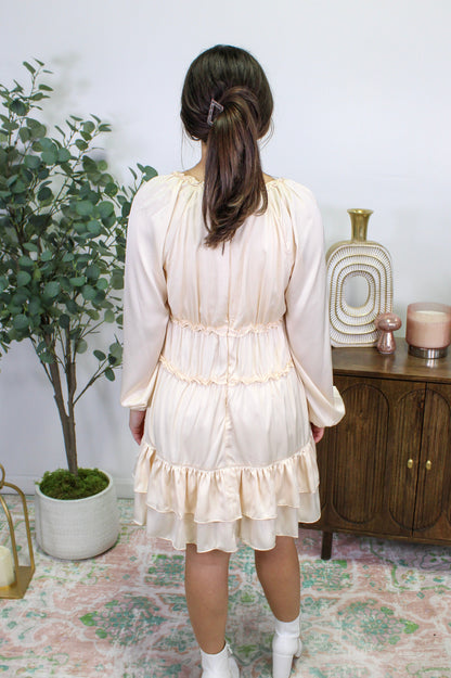 Cream Ruffle Mini Dress RTS