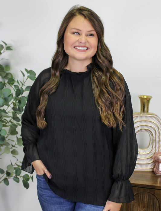 Pleated Black Blouse November.