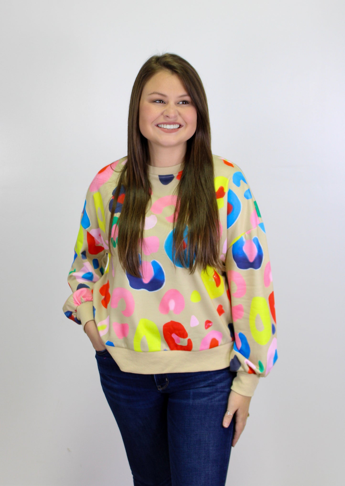 Rainbow Leopard Pullover RTS