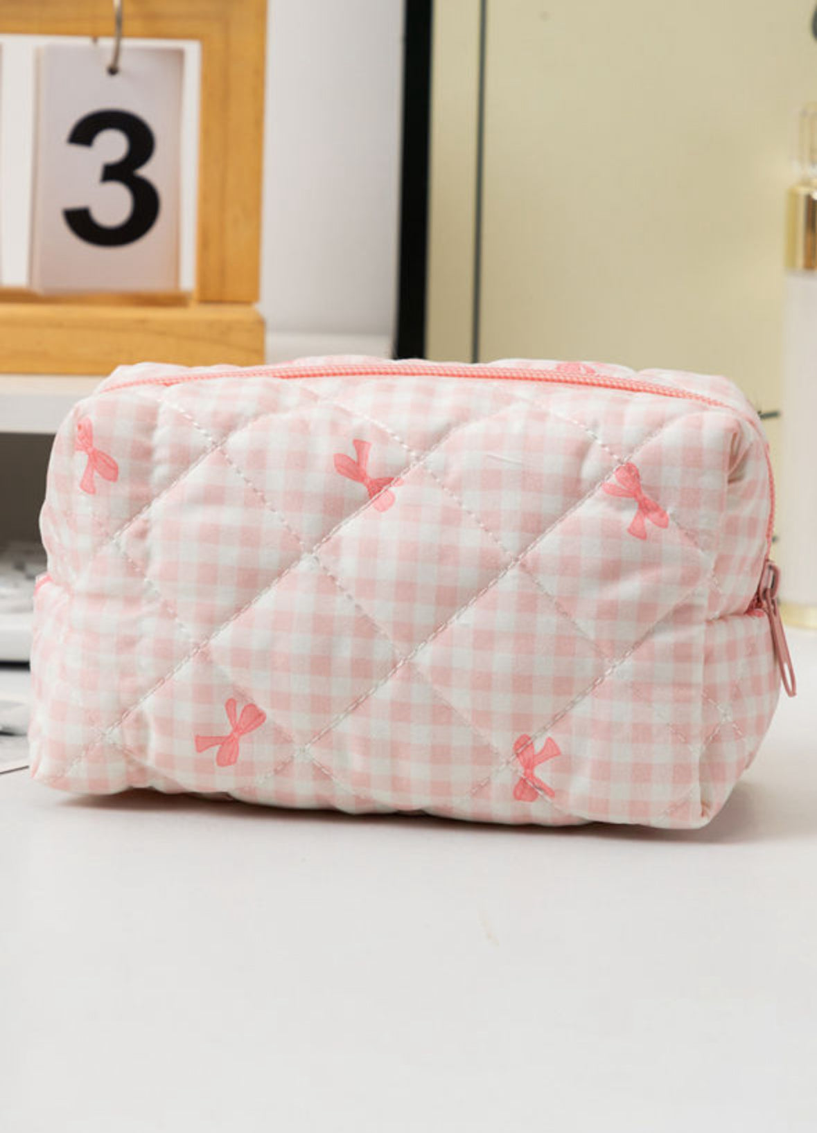 Pink Bow Makeup Bag RTS