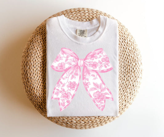 Pink Floral Bow TEE.