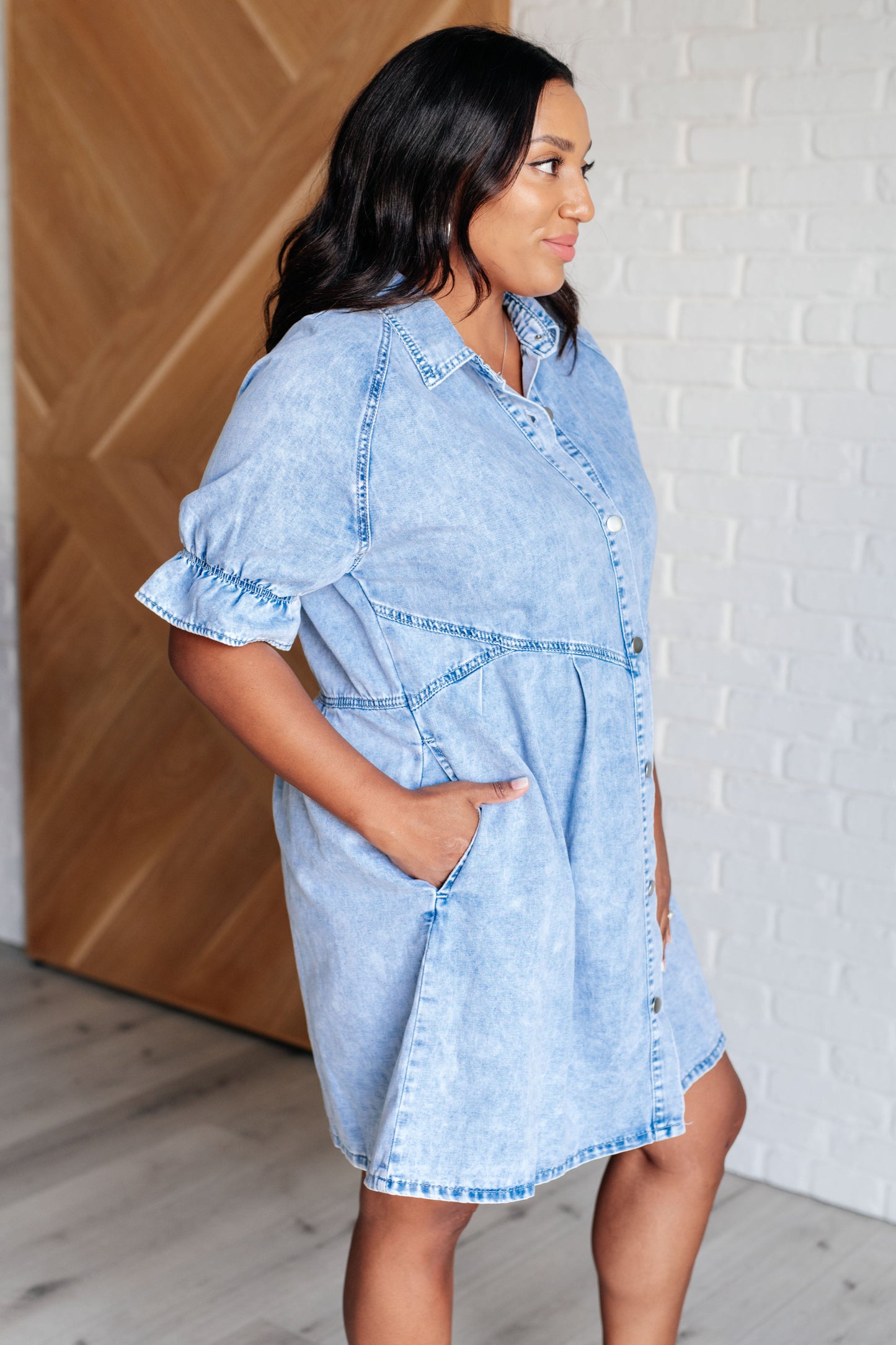 Westward Movement Denim Shirtdress