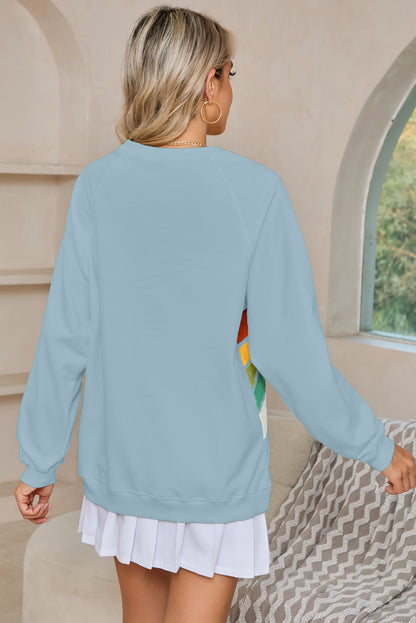 Rainbow Colorblock Pullover Sweatshirt