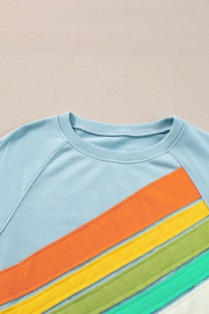 Rainbow Colorblock Pullover Sweatshirt