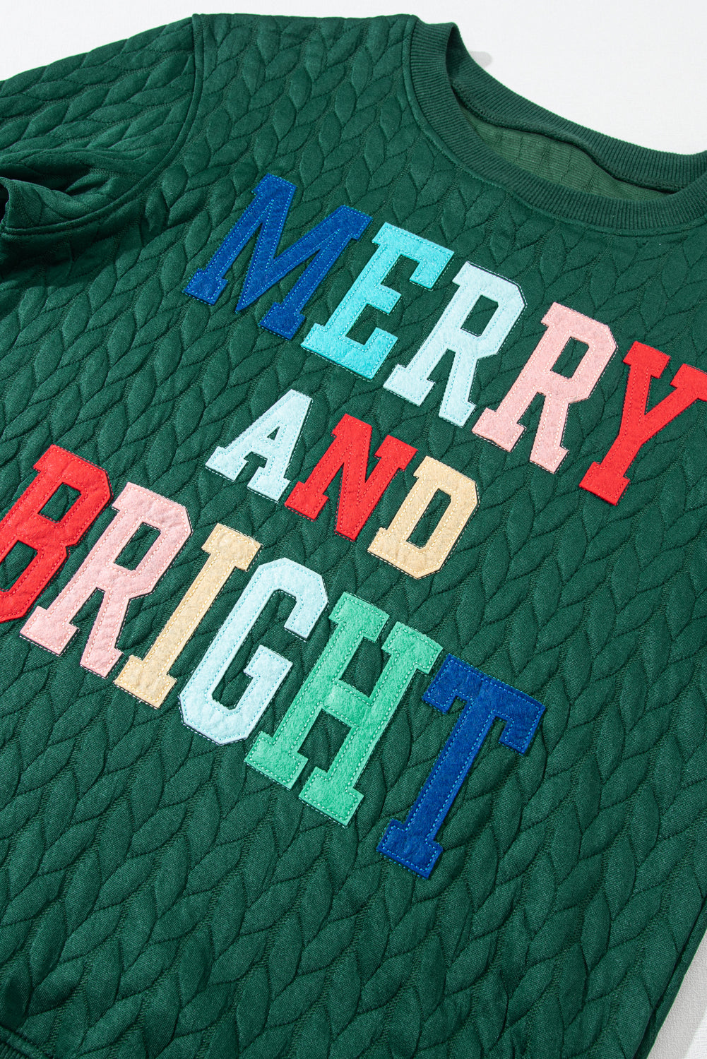 Merry and Bright Quilted Sweatshirt