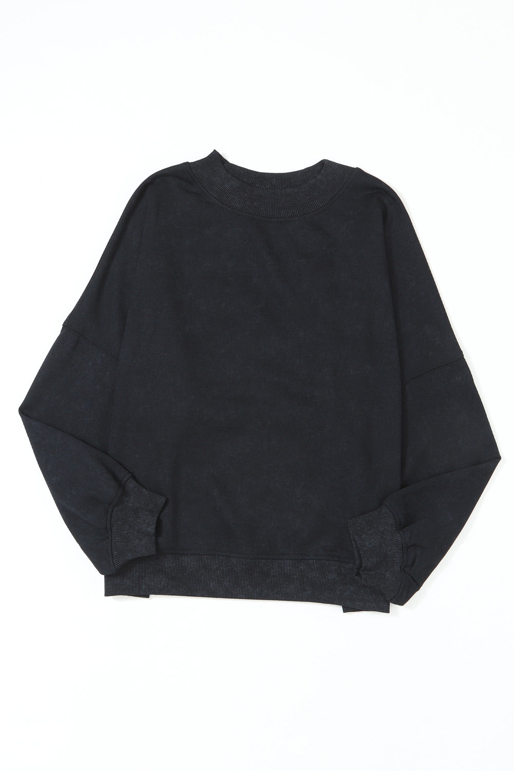 Washed Drop Shoulder Crewneck Pullover Sweatshirt