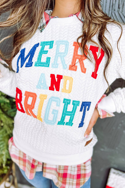 Merry and Bright Quilted Sweatshirt