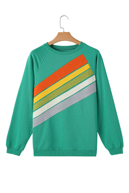 Rainbow Colorblock Pullover Sweatshirt