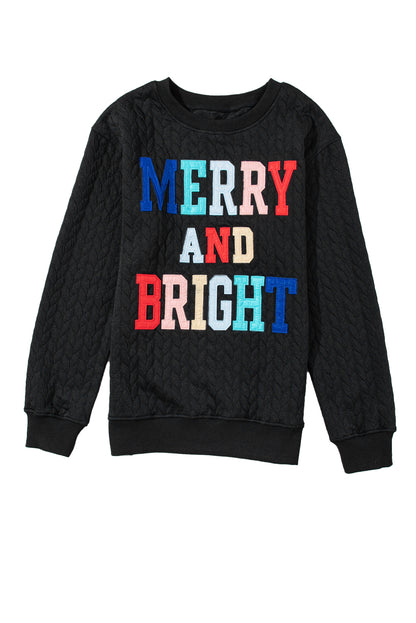 Merry and Bright Quilted Sweatshirt