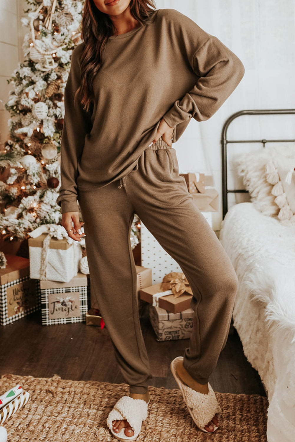 Long Sleeve Pullover & Jogger Pants Loungewear Set