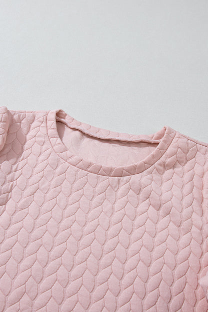 Quilted Puff Sleeve Sweatshirt