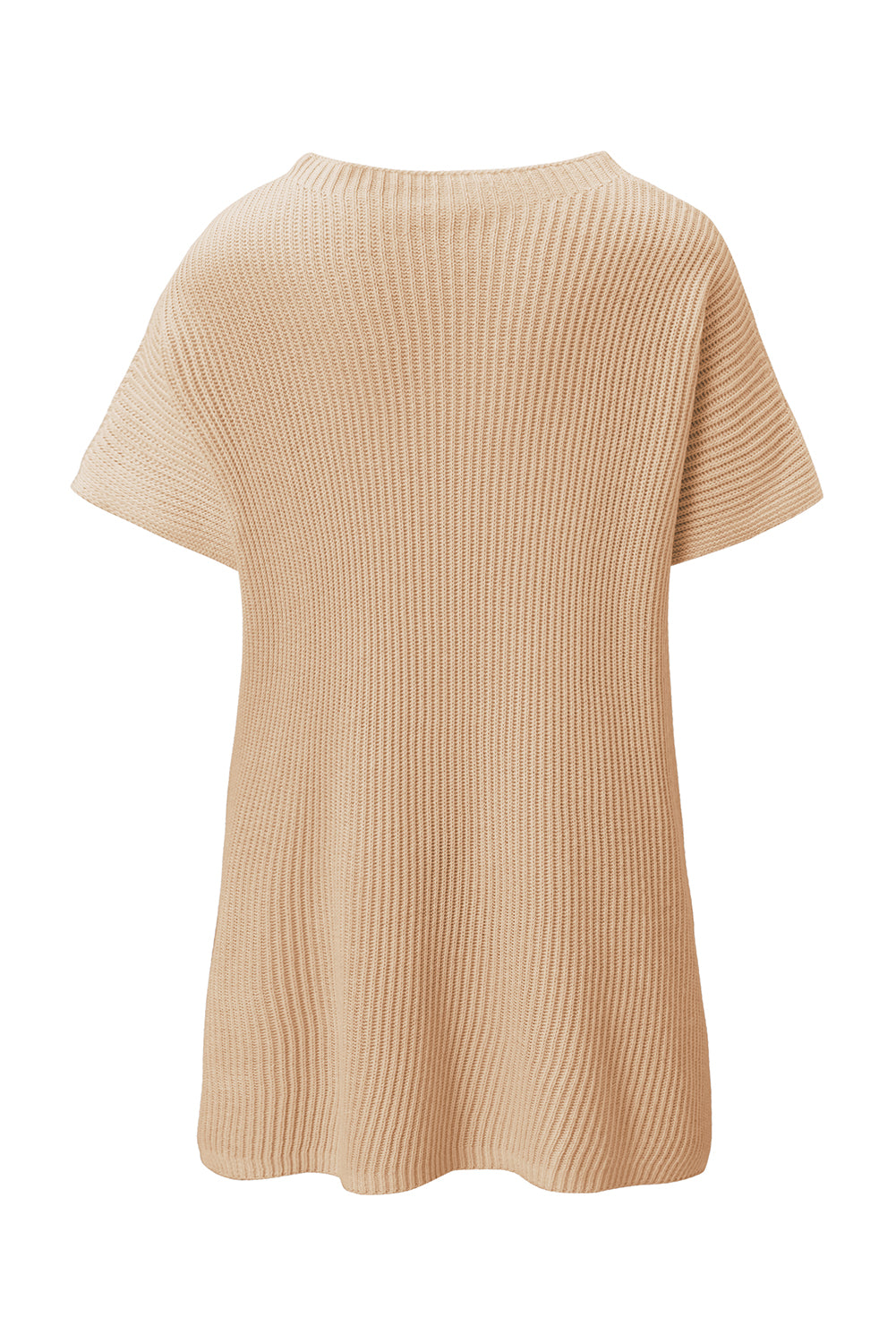 Side Slit Short Sleeve Oversized Sweater