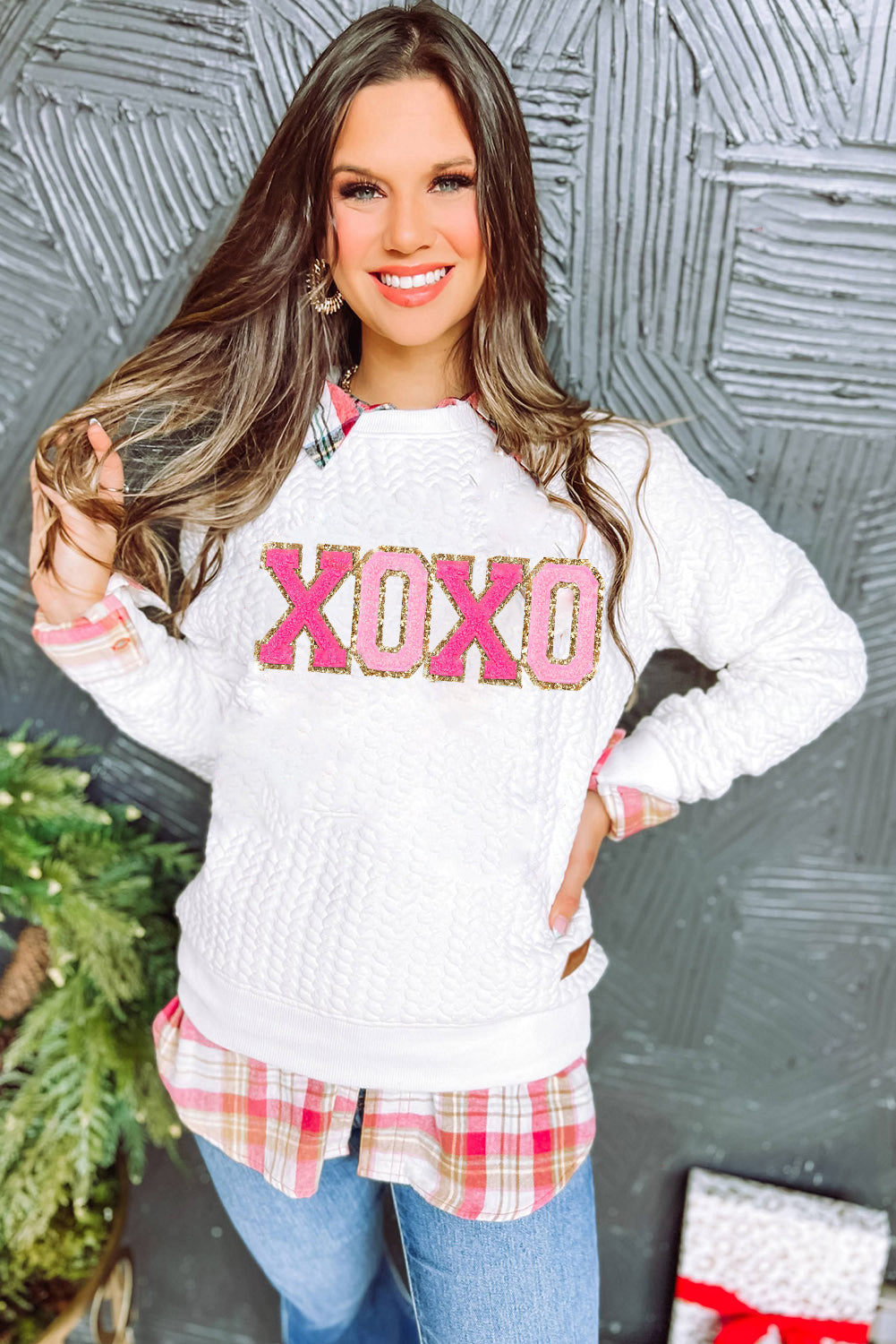 Merry and Bright Quilted Sweatshirt