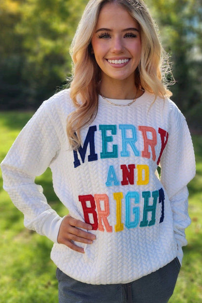 Merry and Bright Quilted Sweatshirt