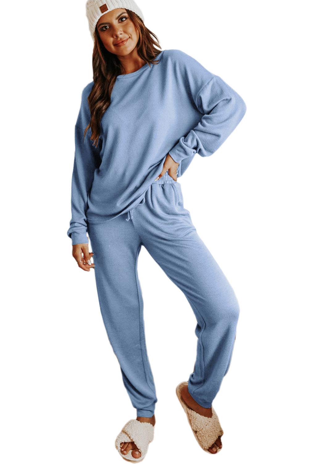 Long Sleeve Pullover & Jogger Pants Loungewear Set