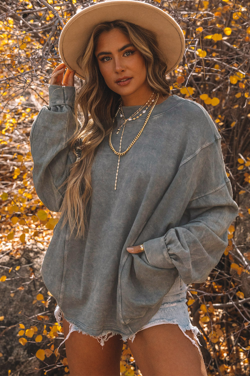 Gray Twist Butterfly Oversized Sweatshirt