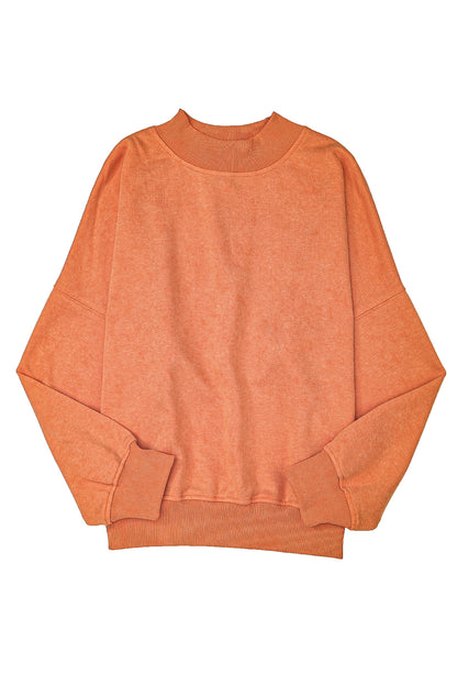 Washed Drop Shoulder Crewneck Pullover Sweatshirt